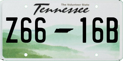 TN license plate Z6616B
