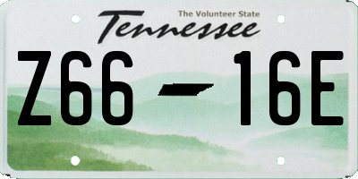 TN license plate Z6616E