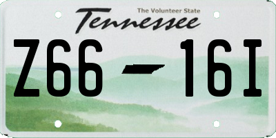 TN license plate Z6616I