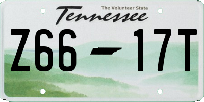 TN license plate Z6617T