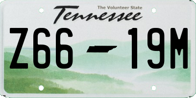 TN license plate Z6619M