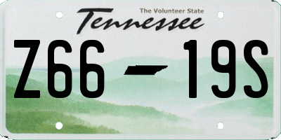 TN license plate Z6619S