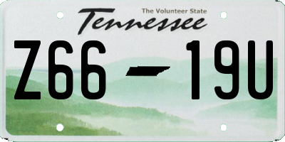 TN license plate Z6619U