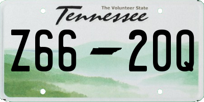 TN license plate Z6620Q
