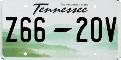 TN license plate Z6620V