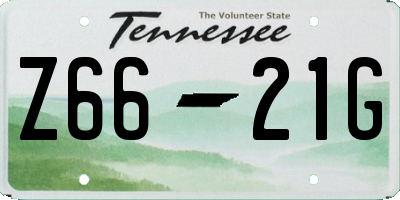 TN license plate Z6621G