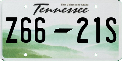 TN license plate Z6621S