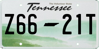 TN license plate Z6621T
