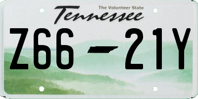 TN license plate Z6621Y