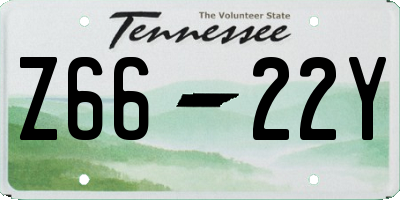 TN license plate Z6622Y