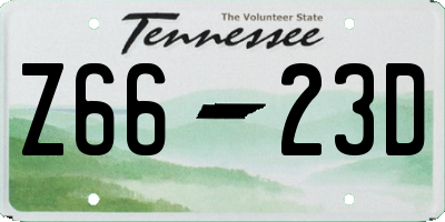 TN license plate Z6623D