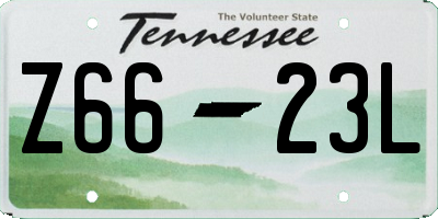 TN license plate Z6623L