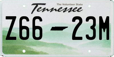 TN license plate Z6623M