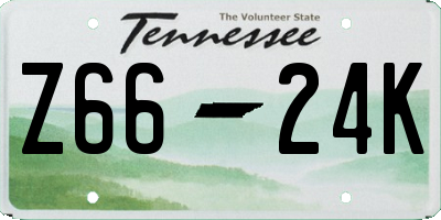 TN license plate Z6624K