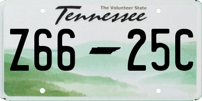 TN license plate Z6625C