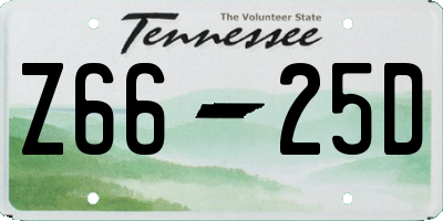 TN license plate Z6625D