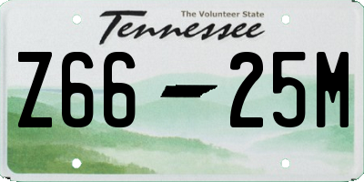 TN license plate Z6625M