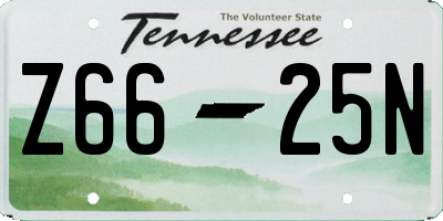 TN license plate Z6625N
