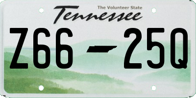 TN license plate Z6625Q