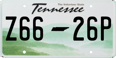 TN license plate Z6626P