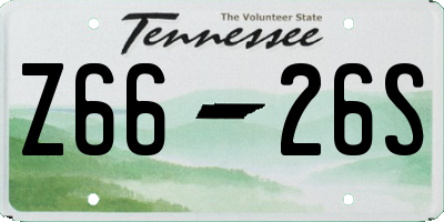 TN license plate Z6626S