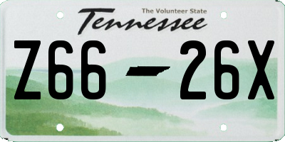 TN license plate Z6626X