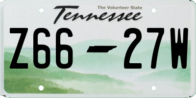 TN license plate Z6627W