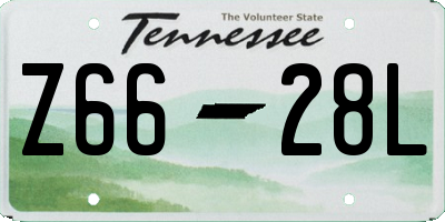 TN license plate Z6628L