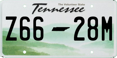 TN license plate Z6628M