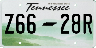 TN license plate Z6628R