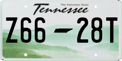 TN license plate Z6628T