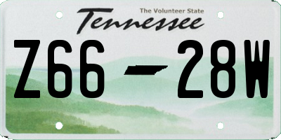 TN license plate Z6628W