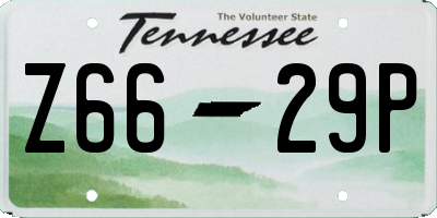 TN license plate Z6629P