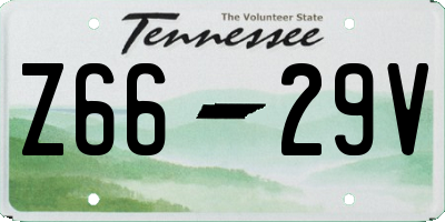 TN license plate Z6629V