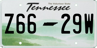 TN license plate Z6629W