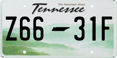 TN license plate Z6631F