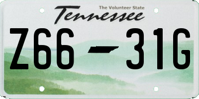 TN license plate Z6631G