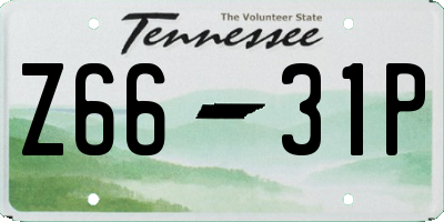 TN license plate Z6631P