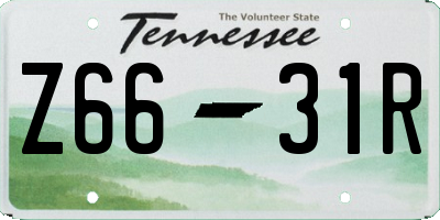 TN license plate Z6631R