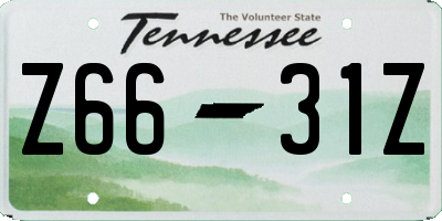 TN license plate Z6631Z