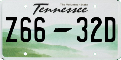 TN license plate Z6632D