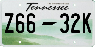 TN license plate Z6632K