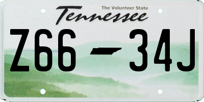 TN license plate Z6634J