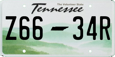 TN license plate Z6634R