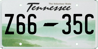 TN license plate Z6635C