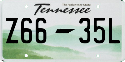 TN license plate Z6635L