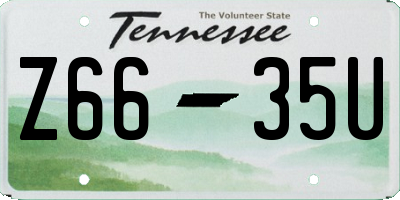 TN license plate Z6635U
