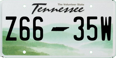 TN license plate Z6635W