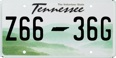 TN license plate Z6636G