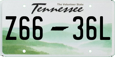 TN license plate Z6636L